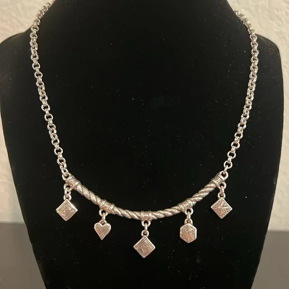 ⭐️Brighton Sonora Etched Silver tone Charm Necklace. NWT